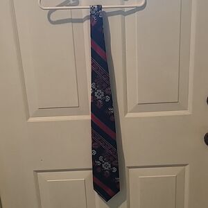 Men's Tie Black Tie With Red, White, and Blue Design